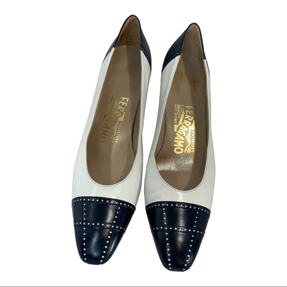 Salvatore Ferragamo Black and White Heels - Picture 11 of 11